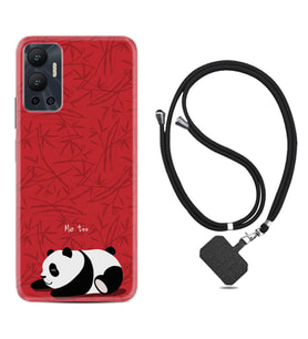 Infınix Hot 12 Kılıf Resimli Boyun Askılı İpli Desenli Silikon Series Sleeping Panda 1810