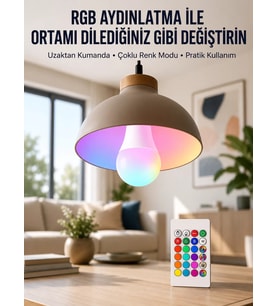 Northcity RGB Led Lamba Kumandalı - 10W E27 Renk Değiştirebilir Ambiyans Aydınlatma