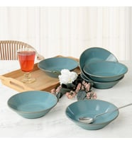 Turkuaz Granit Hitit Yemek Tabağı 18 Cm 6 Adet Q07