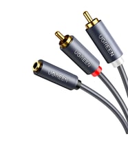 Ugreen 3.5 mm Jack Girişi Aux to 2 RCA Ses Aktarma Kablosu 1 Metre