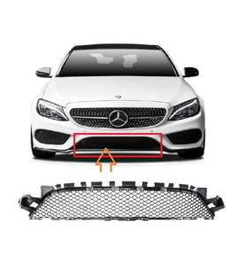 Mercedes C Serisi W205 Ön Tampon Orta Izgara (Amg) 2014 Sonrası Uyumlu