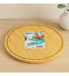 Yuvarlak 29.7 cm Bambu Döner Sunum Tepsisi (360°)