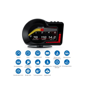 F15 HUD OBD OBD2 Dijital Kilometre RPM Su Sıcaklığı Basınç Hararet Araç Veri Ekranı Head Up Display