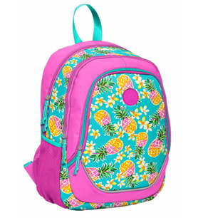 Yaygan Kids Ananas Desenli Pembe/Yeşil İlkokul Sırt Çantası (13971-Kız Çocuk)