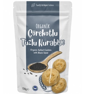 Natural Organik Çörekotlu Tuzlu Kurabiye 150gr