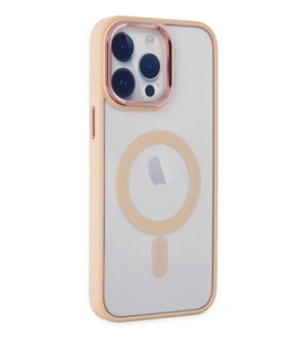 Durukar® iPhone 14 Pro Kılıf Room Magneticsafe Silikon - Pudra
