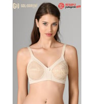 Nbb Premium Kadın Mikrofiber Desteksiz Toparlayıcı Minimizer Dantelli Kutulu Tek Sütyen (Ten)