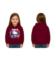 Unisex hello kity  Baskılı Çocuk Swaetshirt  Baskılı Kapüşonlu 3 İplik Şardonlu (Bordo)