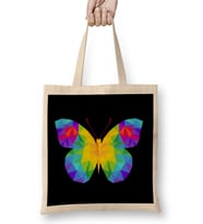 Geometric Animal Butterfly Bez Çanta Uzun Saplı