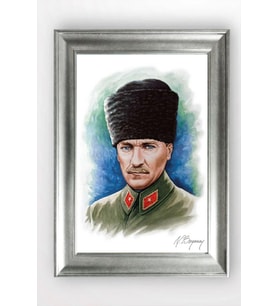 Gümüş Çerçeveli Atatürk Tablo cv1278