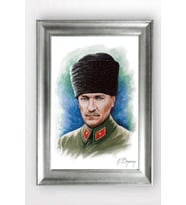 Gümüş Çerçeveli Atatürk Tablo cv1278