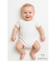 Beyaz Kısa Kollu Çıtçıtlı Bebek Body Zıbın Pamuklu 0-3 Ay - 24 Ay Tulum Rahat Bebek Giyim