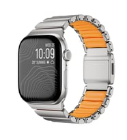 Watch 10 46mm Kordon KRD-151 Metal Silikon Kordon Gümüş-Turuncu