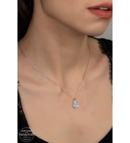 SWAROVSKİ CRYSTAL KELEBEK 925 AYAR GÜMÜŞ KOLYE