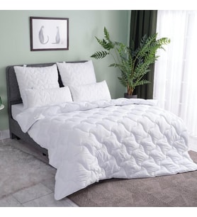 Miabella Home 155x215 Tek Kişilik Mikrofiber Saten  Beyaz Yorgan EKO 12542