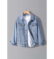 Erkek Slim Fit Denim Kot Ceket Açık Mavi Edw012