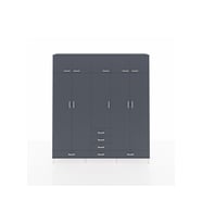 Arges Gardrop 6 Raflı 6 Çekmeceli 4 Askılı 220x30x243 Antrasit-Antrasit