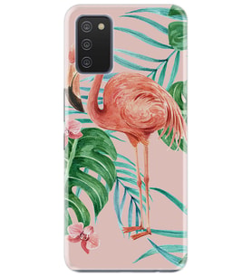 Kılıfland Samsung Galaxy A02S Kılıf Silikon Resimli Kapak Flamingos Stok 991