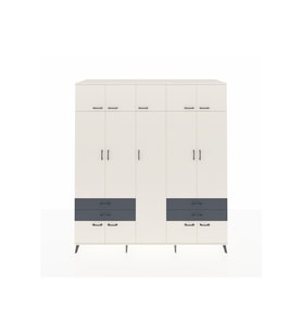 Kronos Dolap 12 Raflı 4 Çekmeceli 2 Askılı 220x59x243 Aytaşı-Aytaşı/Antrasit