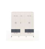 Kronos Dolap 12 Raflı 4 Çekmeceli 2 Askılı 220x59x243 Aytaşı-Aytaşı/Antrasit