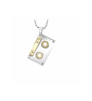 Kaset Kolye Gümüş Gold Paslanmaz çelik 316L