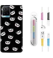 Vivo Y11S Y21S Y20 Y20S Y70 Kılıf Kablo Koruma Spiral Silikon Panda Suratları 1773