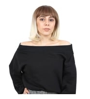 Kısa Küt Perçemli Fiber Sen Peruk / Kumral / Platin Ombreli