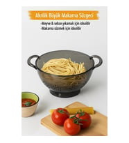 Akrilik Füme Makarna Süzgeçi & Sebze Meyve Süzgeçi