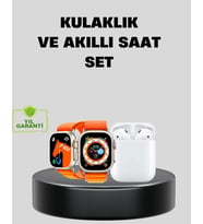 S8 Akıllı Saat Bluetooth Kablosuz Kulaklık 2’Li Set