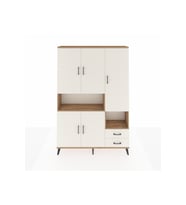 Arges Dolap 10 Raflı 2 Çekmeceli 5 Kapaklı 132x30x195 Çam-Aytaşı/Aytaşı
