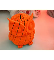 3D Baskı Hareketli Baykuş Figürü - Eklemli Flexi Oyuncak - Turuncu
