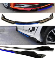 Seat Ibiza 2008-2017 Mavi Şeritli Renkli Ön Lip ve Yan Marşpiyel Seti