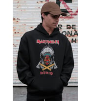 Iron Maiden Run To The Hills Rock Metal Müzik Grubu Baskılı Unisex Oversize Hoodie