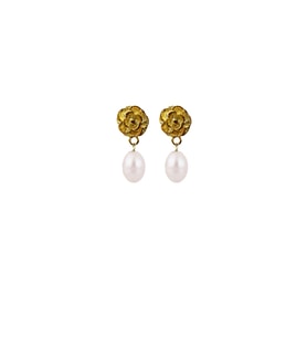 Fleur İnci Küpe - Gold
