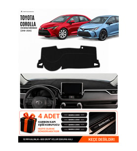 TOYOTA COROLLA E210 HAYALET GÖSTERGE YOK (2018-2026) Uyumlu Torpido Örtüsü Torpido Kılıfı - Siyah Gri