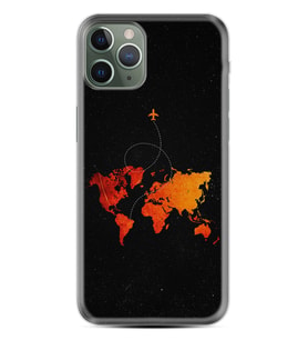 Apple iPhone 11 12 13 14 Pro Max Kılıf Desemli Silikon İz Bırakan Uçak 1778