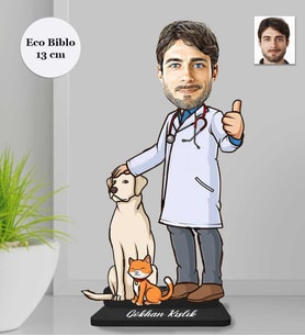 Kişiye Özel  Veteriner Erkek Ahşap Eco Biblo -5