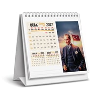 2027 ATATÜRK MASA TAKVİMİ-16X15 CM-SERT TAŞIYICILI-SPİRALL
