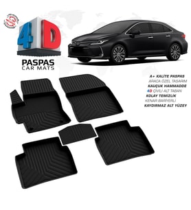 Toyota Corolla 4D Araca Özel Havuzlu Kauçuk Paspas 2019 Üzeri (Karışık)