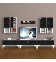 Decoraktiv Eko 8DA Mdf Gold Tv Ünitesi Tv Sehpası (Siyah - Beyaz)