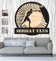Kişiye Özel Boksör Kum Torbası  Temalı Ahşap Duvar Tablo
