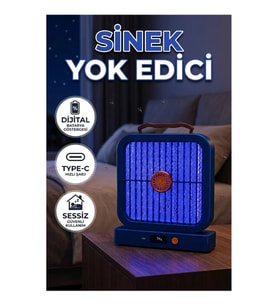 UV Işıklı Şarj Edilebilir Sinek Yok Edici Elektrikli Lamba Mavi
