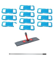 Makarna Şönil Kuru Nemli Palet Tablet Mop Yedek Seti Takımı - 10 ad 80 Cm. Mop + Mop Tutucu + Sap