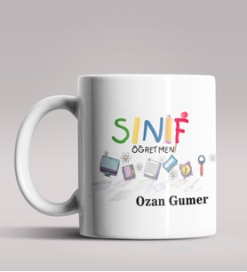 Kişiye Özel Sınıf Öğretmeni Tasarımlı Beyaz Renk Kupa Bardak 14