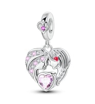 Anne ve Kız Sevgisi Kalp Sallantılı Charm