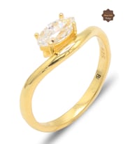 Mekik Model Mozanit Taşlı Gold Kaplama 925 Ayar Gümüş Kadın Yüzük 201025888