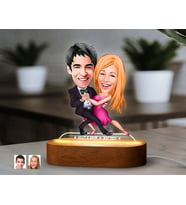 BK Gift Kişiye Özel Sevgili Karikatürlü Dekoratif 3D Biblo LED Işıklı Gece Lambası-12, Sevgiliye Hediye, Yıl Dönümü Hediyesi