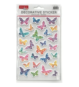 TANEX KIDS TNX-25356 DEKORATİF ETİKETLER - PUFFY KELEBEK SERİSİ STICKER