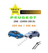 Peugeot 206  (2000-2014) Araca Özel Sİlecek Ön İki