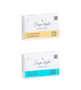 Soap Light  İkili Sabun Paketi - Keçi Sütü Sabunu beyaz Sabun